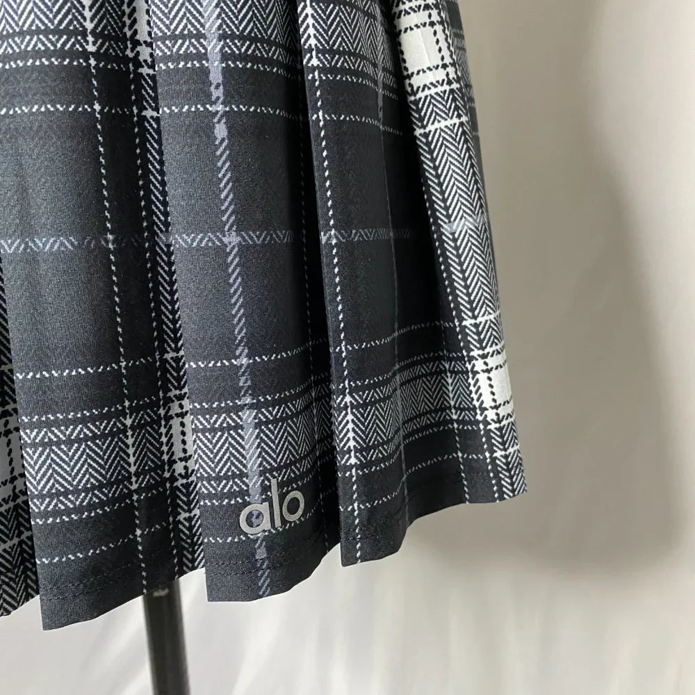 ALO Yoga Plaid Legacy Pleated Skirt
